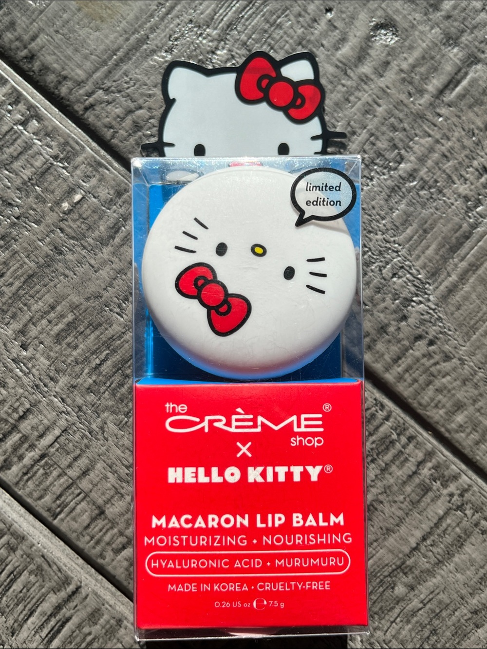 The Crème Shop x Hello Kitty White & Red Macaron Lip Balm